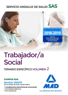TRABAJADOR/A SOCIAL DEL SERVICIO ANDALUZ DE SALUD. TEMARIO ESPECFICO VOLUMEN 2