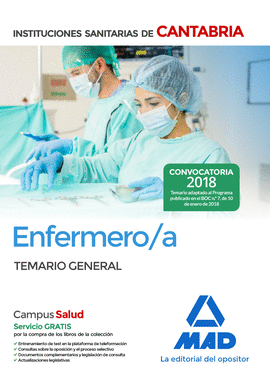 ENFERMERO/A DE LAS INSTITUCIONES SANITARIAS DE CANTABRIA. TEMARIO GENERAL