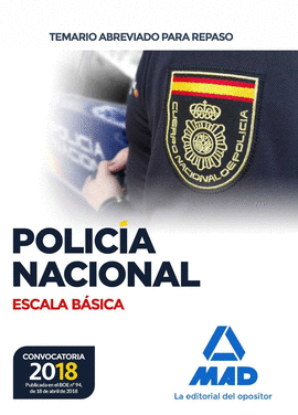 POLICA NACIONAL ESCALA BSICA. TEMARIO ABREVIADO PARA REPASO