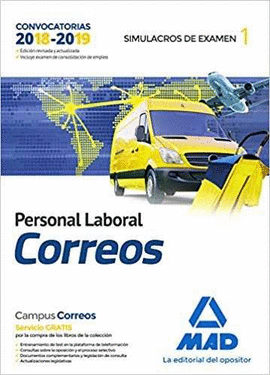 PERSONAL LABORAL DE CORREOS Y TELGRAFOS. SIMULACROS DE EXAMEN VOLUMEN 1