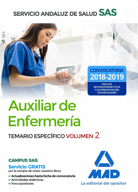 AUXILIAR ENFERMERA DEL SERVICIO ANDALUZ DE SALUD. TEMARIO ESPECFICO VOLUMEN 2