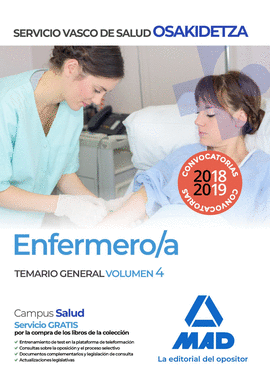 ENFERMERA/O DE OSAKIDETZA-SERVICIO VASCO DE SALUD. TEMARIO GENERAL VOLUMEN 4