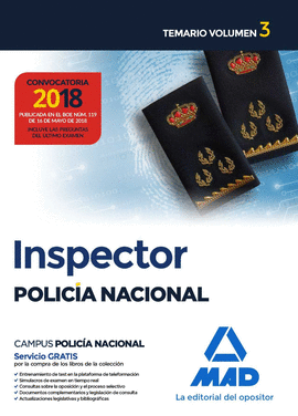 INSPECTOR DE POLIC�A NACIONAL. TEMARIO VOLUMEN 3