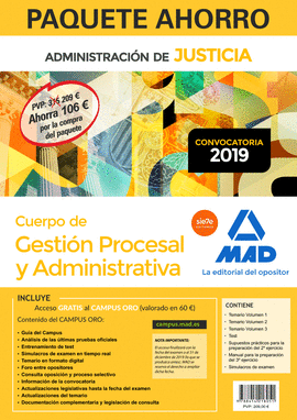 PAQUETE AHORRO GESTI�N PROCESAL Y ADMINISTRATIVA (TURNO LIBRE). AHORRA 106 ? (IN