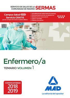 ENFERMERO/A DEL SERVICIO DE SALUD DE LA COMUNIDAD DE MADRID. TEMARIO VOLUMEN 1