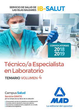 TCNICO/A ESPECIALISTA DE LABORATORIO DEL SERVICIO DE SALUD DE LAS ILLES BALEARS