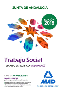 TRABAJO SOCIAL  DE LA JUNTA DE ANDALUCA. TEMARIO ESPECFICO VOLUMEN 2