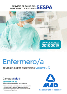 ENFERMERO/A DEL SERVICIO DE SALUD DEL PRINCIPADO DE ASTURIAS (SESPA). TEMARIO PA