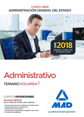 ADMINISTRATIVO DE LA ADMINISTRACIN GENERAL DEL ESTADO (TURNO LIBRE). TEMARIO VO