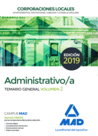 ADMINISTRATIVO DE LAS CORPORACIONES LOCALES. TEMARIO GENERAL VOLUMEN 2