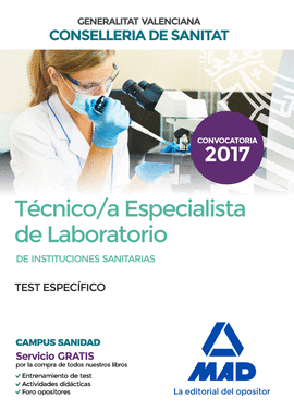 TECNICO/A ESPECIALISTA DE LABORATORIO DE INSTITUCIONES SANITARIAS DE LA CONSELLE