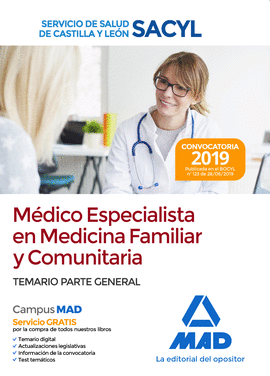 MDICO ESPECIALISTA EN MEDICINA FAMILIAR Y COMUNITARIA DEL SERVICIO DE SALUD DE