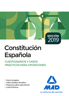 CONSTITUCIN ESPAOLA. CUESTIONARIOS Y CASOS PRCTICOS PARA OPOSICIONES