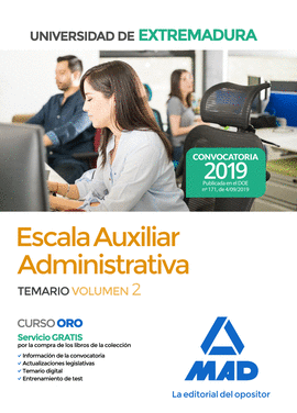 ESCALA AUXILIAR AADMINISTRATI UNIVERSIDAD EXTREMADURA VOL 2