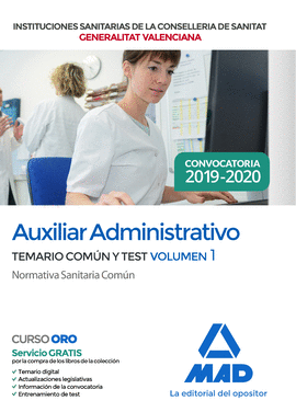 AUXILIAR ADMINISTRATIVO DE INSTITUCIONES SANITARIAS DE LA CONSELLERIA DE SANITAT