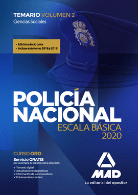 POLICA NACIONAL ESCALA BSICA. TEMARIO VOLUMEN 2 CIENCIAS SOCIALES
