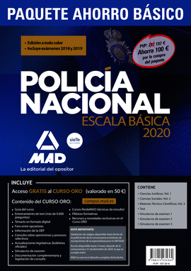 COMPRA ANTICIPADA PAQUETE AHORRO BSICO ESCALA BSICA POLICA NACIONAL 2020. AHO
