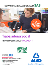 TRABAJADOR/A SOCIAL DEL SERVICIO ANDALUZ DE SALUD. TEMARIO ESPECIFICO VOLUMEN 1
