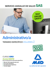 ADMINISTRATIVO/A DEL SERVICIO ANDALUZ DE SALUD. TEMARIO ESPECIFICO VOLUMEN 2