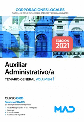 TEMARIO GENERAL VOL.1 AUXILIAR ADMINISTRATIVO CORPORACIONES LOCALES