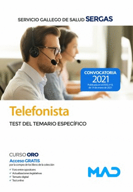 TELEFONISTA TEST DEL TEMARIO ESPECIFICO SERGAS