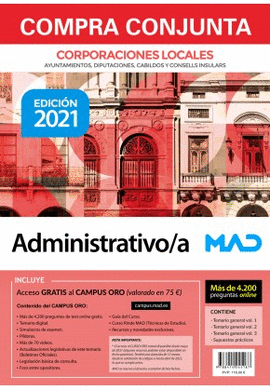 COMPRA CONJUNTA ADMINISTRATIVO/A DE CORPORACIONES LOCALES. INCLUYE ACCESO GRATIS