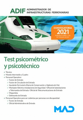 TEST PSICOMTRICO Y PSICOTCNICO. ADMINISTRADOR DE INFRAESTRUCTURAS FERROVIARIAS