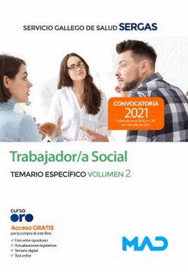 TRABAJADORA SOCIAL SERGAS TEMARIO ESPECIFICO VOL 2