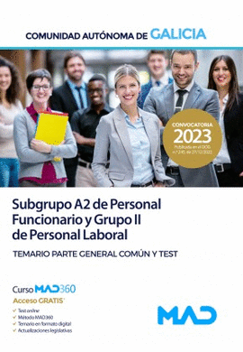 SUBGRUPO A2 DE PERSONAL FUNCIONARIO Y GRUPO II DE PERSONAL LABORAL