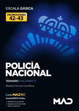POLIC�A NACIONAL ESCALA B�SICA. TEMARIO VOLUMEN 4