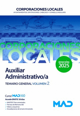 025 T2 AUXILIAR ADMINISTRATIVO ;A CORPORACIONES LOCALES