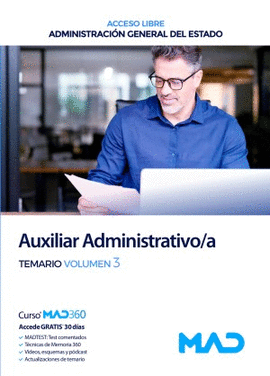 AUXILIAR ADMINISTRATIVO ADMINISTRACI�N GENERAL DEL ESTADO. ACCESO LIBRE.