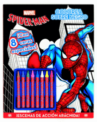 SPIDERMAN COLOREA SOBRE NEGRO