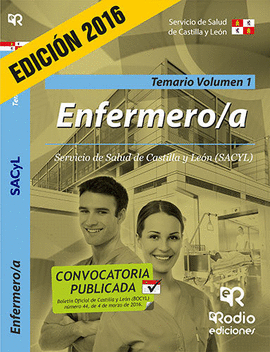 ENFERMERO. TEMARIO. VOLUMEN 1. SERVICIO DE SALUD DE CASTILLA Y LEN