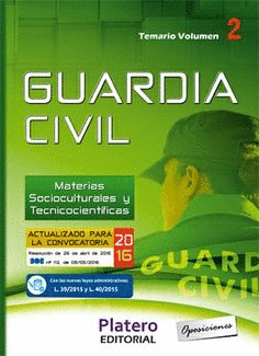 GUARDIA CIVIL. ESCALA DE CABOS Y GUARDIAS. TEMARIO. VOLUMEN II