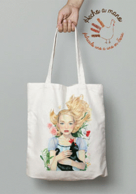 BOLSA DE TELA ALICIA A TRAV�S DEL ESPEJO