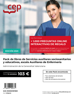 PACK DE LIBROS OPOSICIONES SERVICIOS AUXILIARES SOCIO-SANITARIOS Y EDUCATIVOS, E