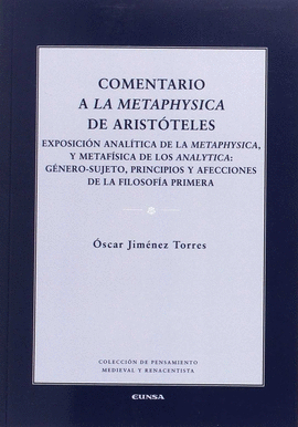 COMENTARIO A LA METAPHYSICA DE ARISTOTELES