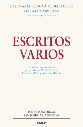 ESCRITOS VARIOS (1927-1974). EDICIN CRTICO-HISTRICA