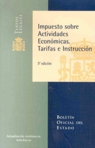 IMPUESTO SOBRE ACTIVIDADES ECON�MICAS. TARIFAS E INSTRUCCI�N
