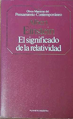SIGNIFICADO DE LA RELATIVIDAD, EL