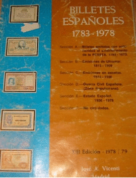 BILLETES ESPA�OLES 1783-1978