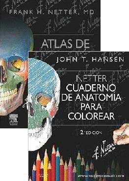 LOTE HANSEN-NETTER.CUADERNO ANATOMA PARA COLOREAR.2 ED.+ATLAS DE ANAT0MA HUMA