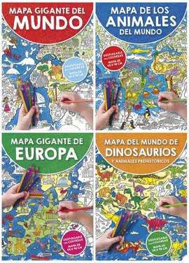 MAPA GIGANTE PARA COLOREAR (4 T�TULOS)