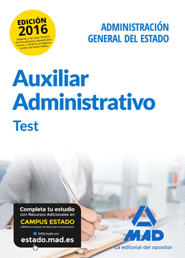 AUXILIAR ADMINISTRATIVO DE LA ADMINISTRACIN GENERAL DEL ESTADO. TEST