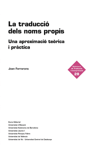 LA TRADUCCI DELS NOMS PROPIS
