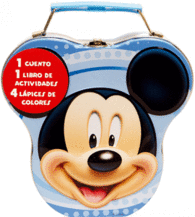 MICKEY MOUSE CAJA METALICA LIBRO DE