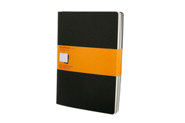 LIBRETAS CAHIER NEGRAS XL. RAYAS (SET DE 3)