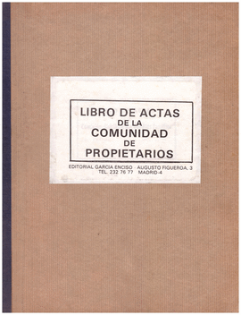 LIBRO DE ACTAS DE LA COMUNIDAD DE PROPIETARIOS 80 PGINAS