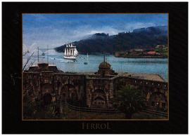 ELCANO ENTRANDO EN FERROL ENTRE CASTILLOS SAN FELIPE Y LA PALMA. AVANZINI